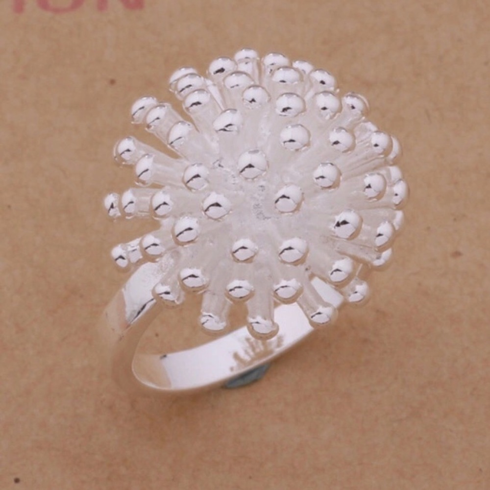 Ladies Pompom Firework Sterling 925 Ring